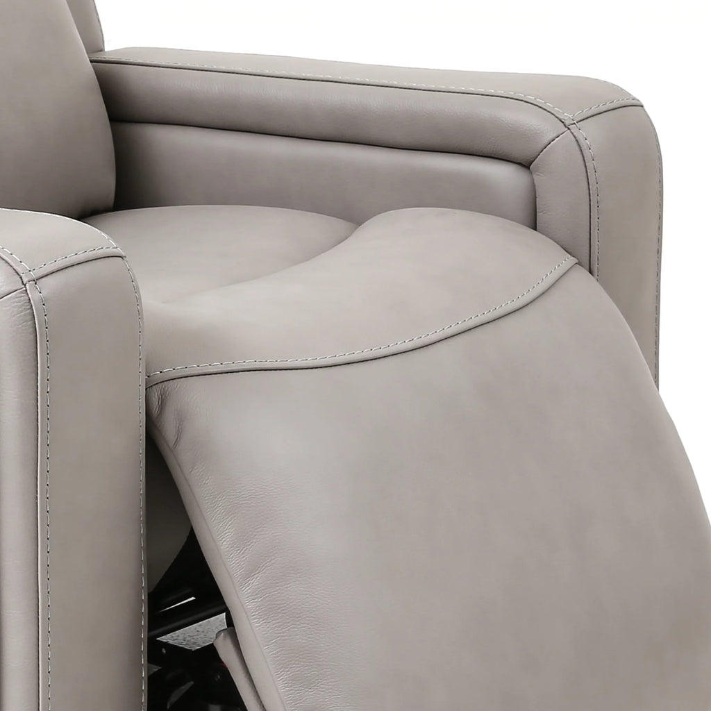 Light Grey Genuine Leather Recliner Chair Y291016