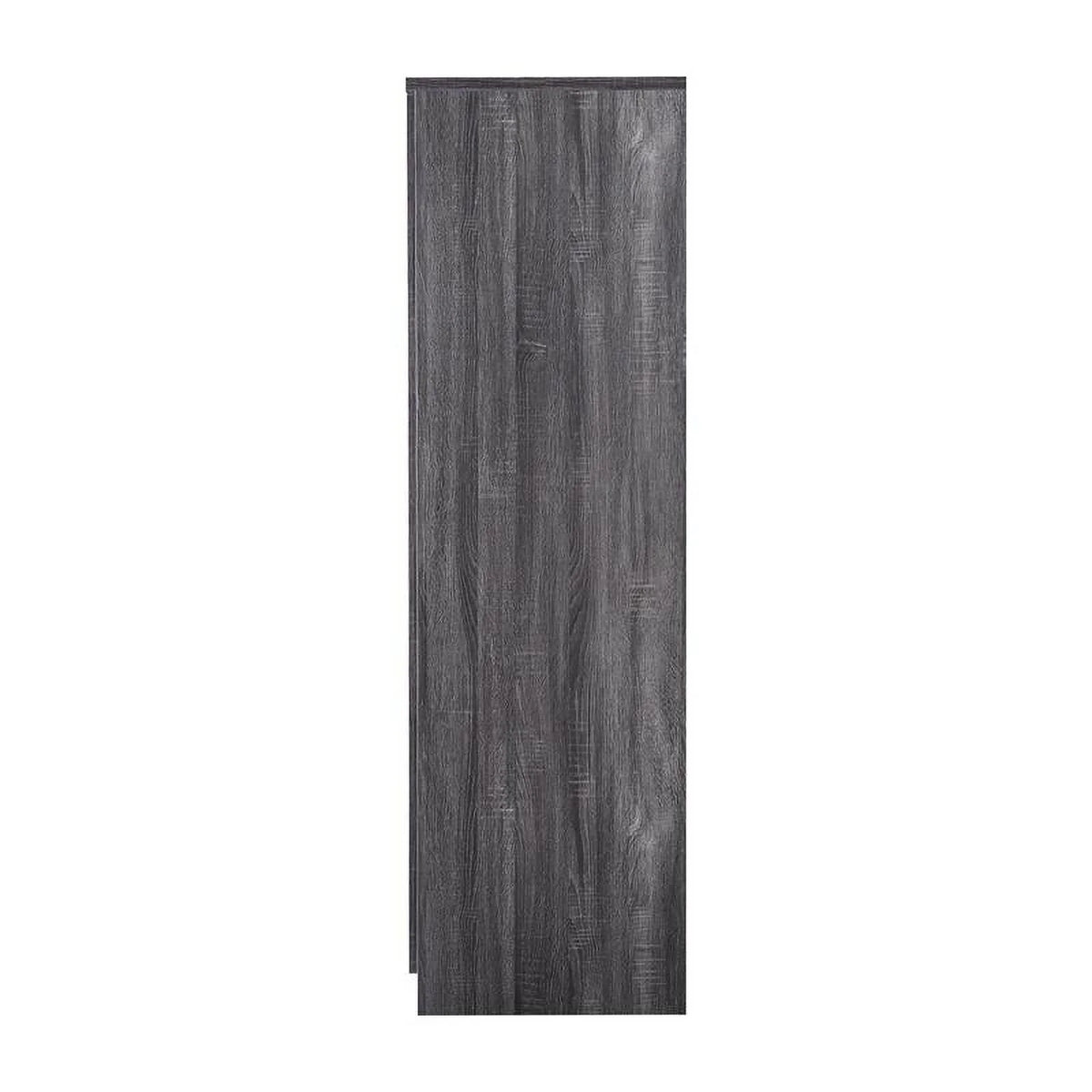 Contemporary Wood Wardrobe in Distressed Gray O5968