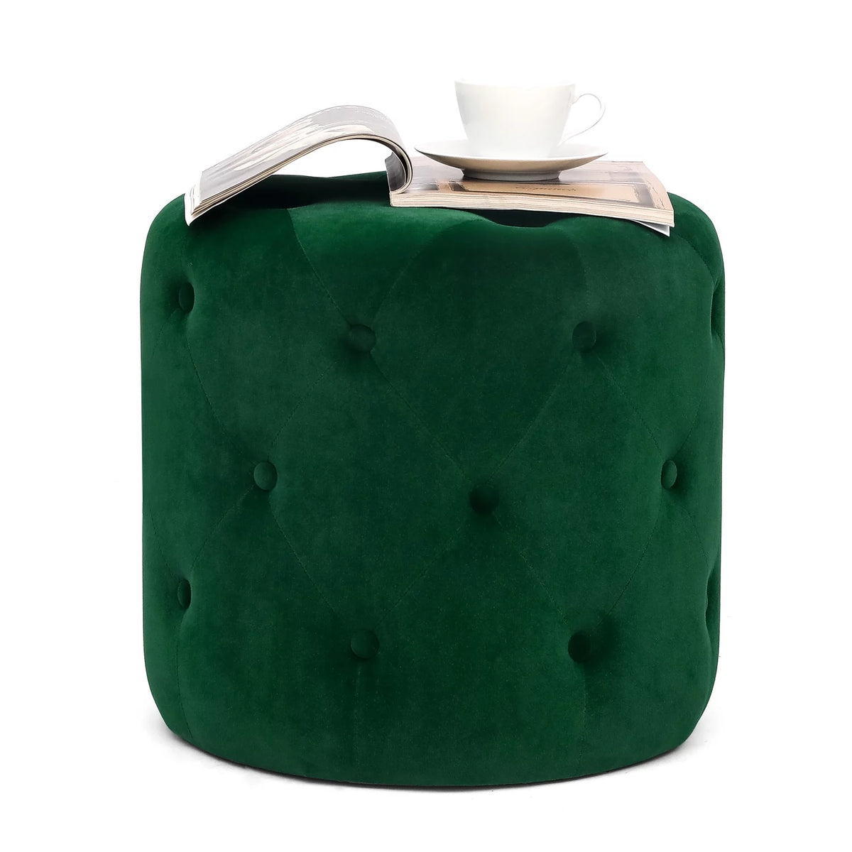 Round Velvet Ottoman H2879