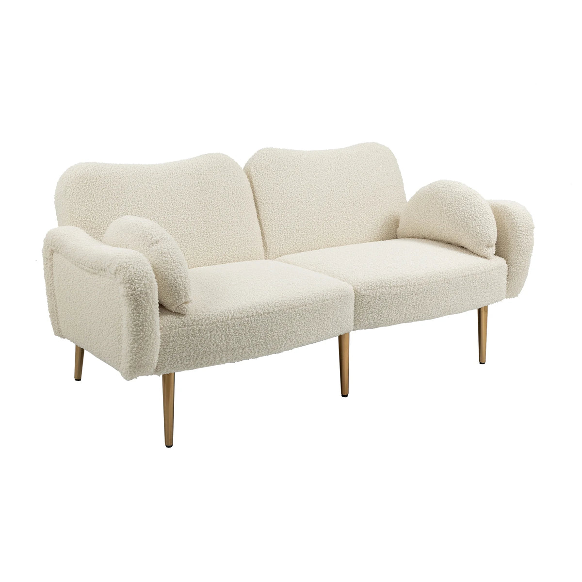 Velvet Love Seats Sofa with 2 Bolster Pillows J993228