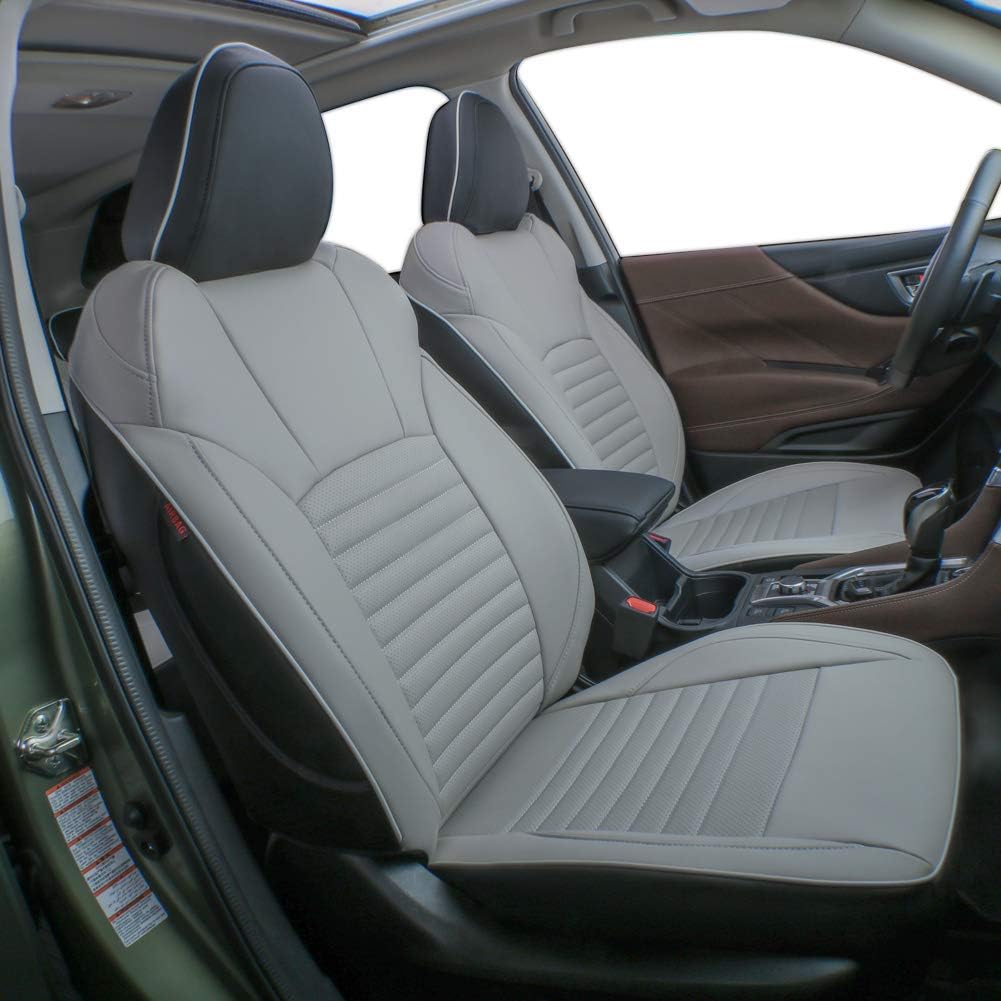 Black/Gray Leatherette Car Seat Covers X522428