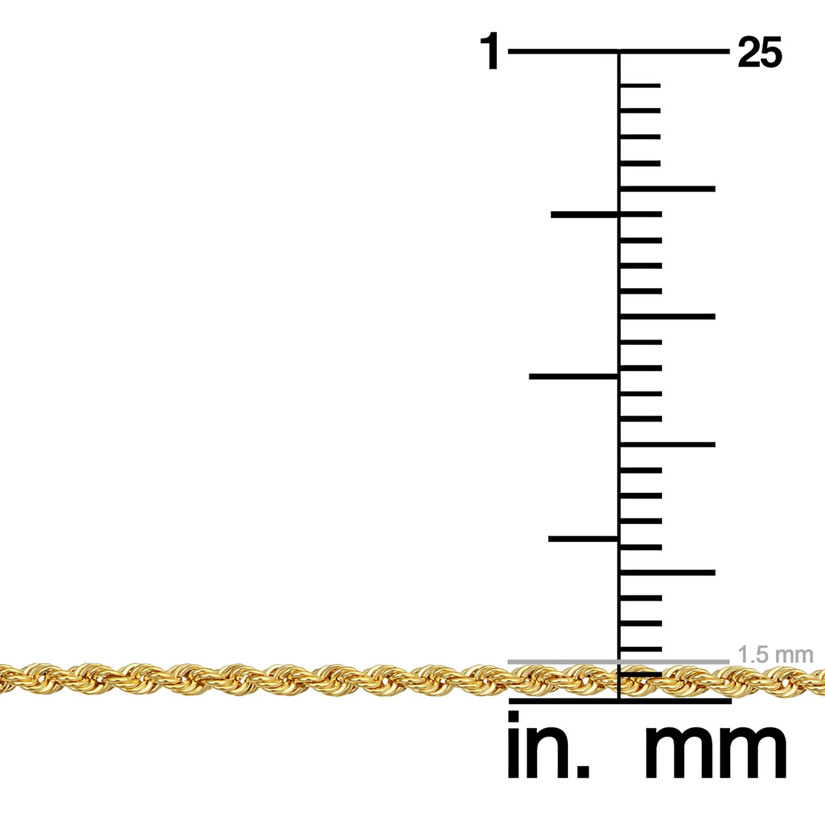 10k Yellow Gold Rope Chain Necklace C315