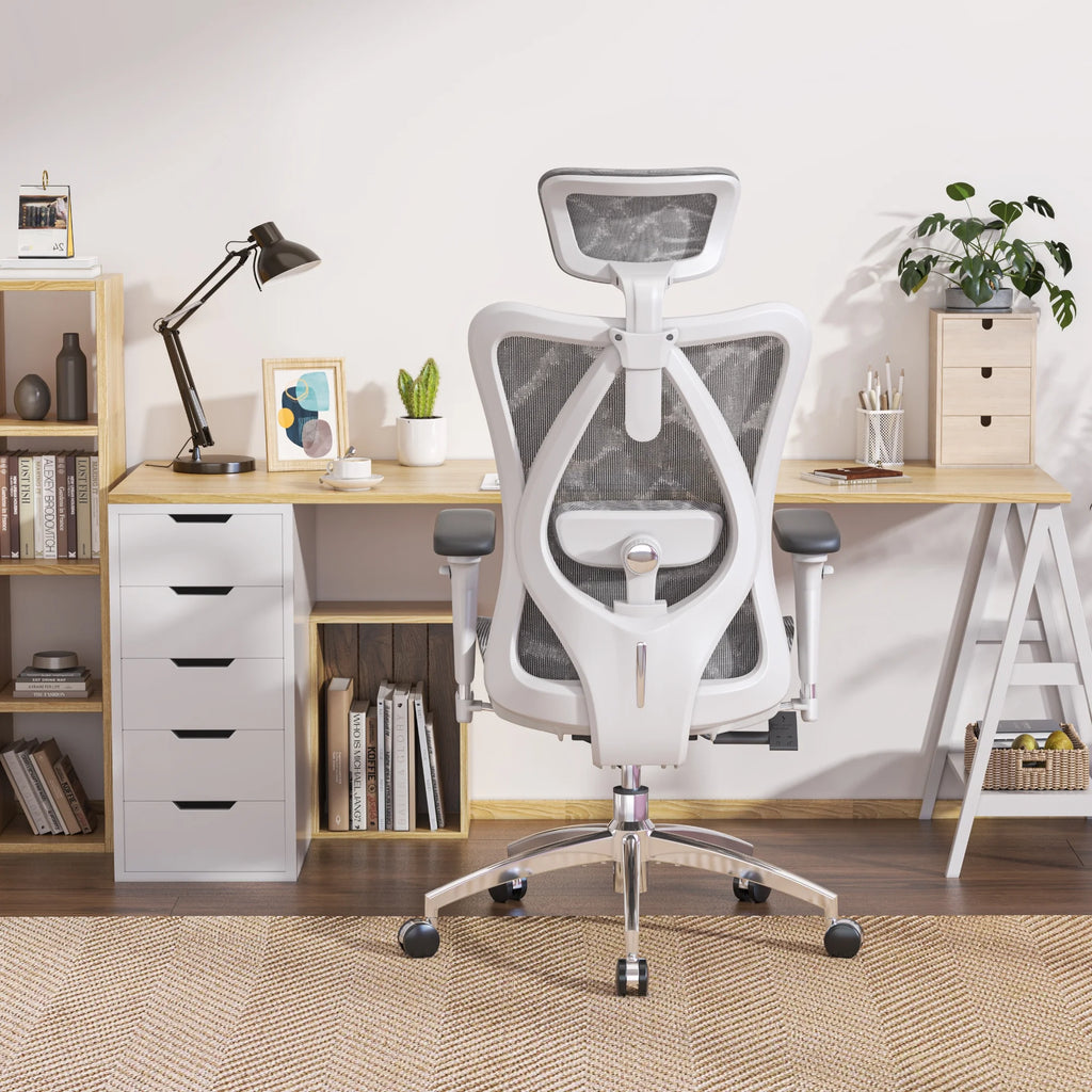 Black Ergonomic Mesh Office Chair with Headrest and Lumbar Support J2465