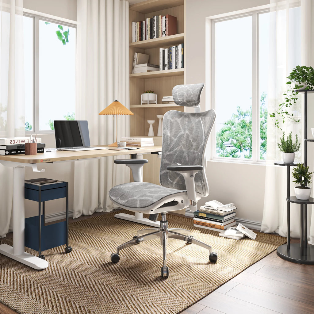 Black Ergonomic Mesh Office Chair with Headrest and Lumbar Support J2465