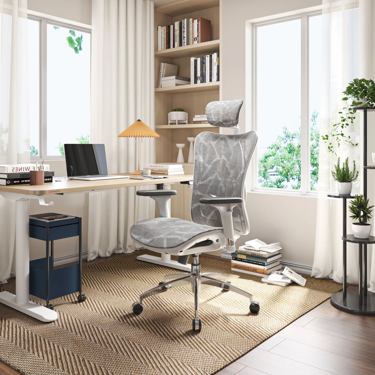 Black Ergonomic Mesh Office Chair with Headrest and Lumbar Support J2465