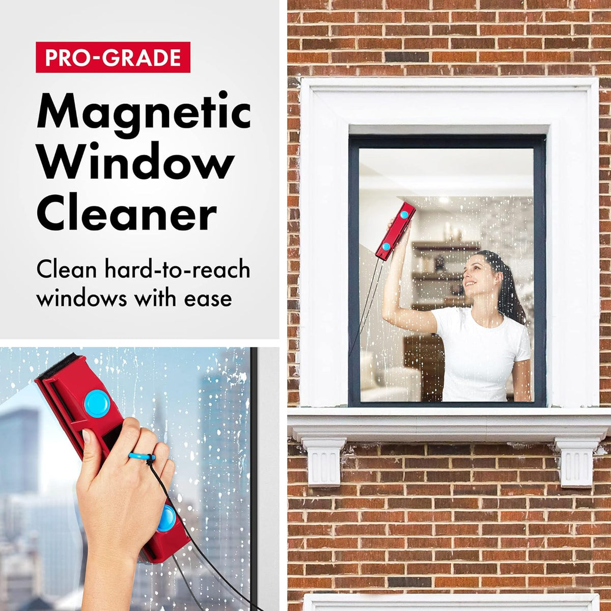 Magnetic Window Cleaner for Double Glazed Windows, Pack of 2 J355
