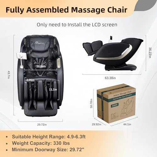 4D Zero Gravity SL Track Shiatsu Massage Chair with Heat O4923