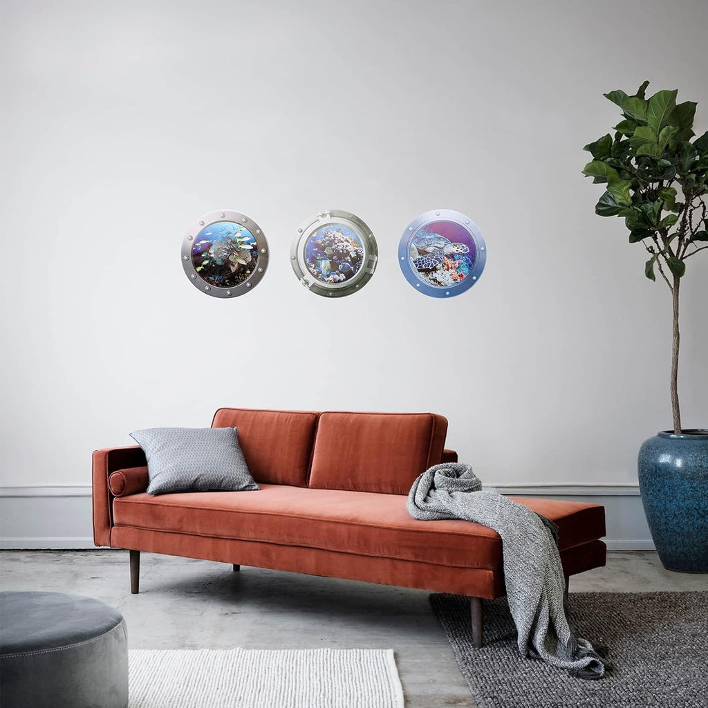 3 Pcs Peel and Stick Removable 3D Fish Sea Life Wall Sticker P235599