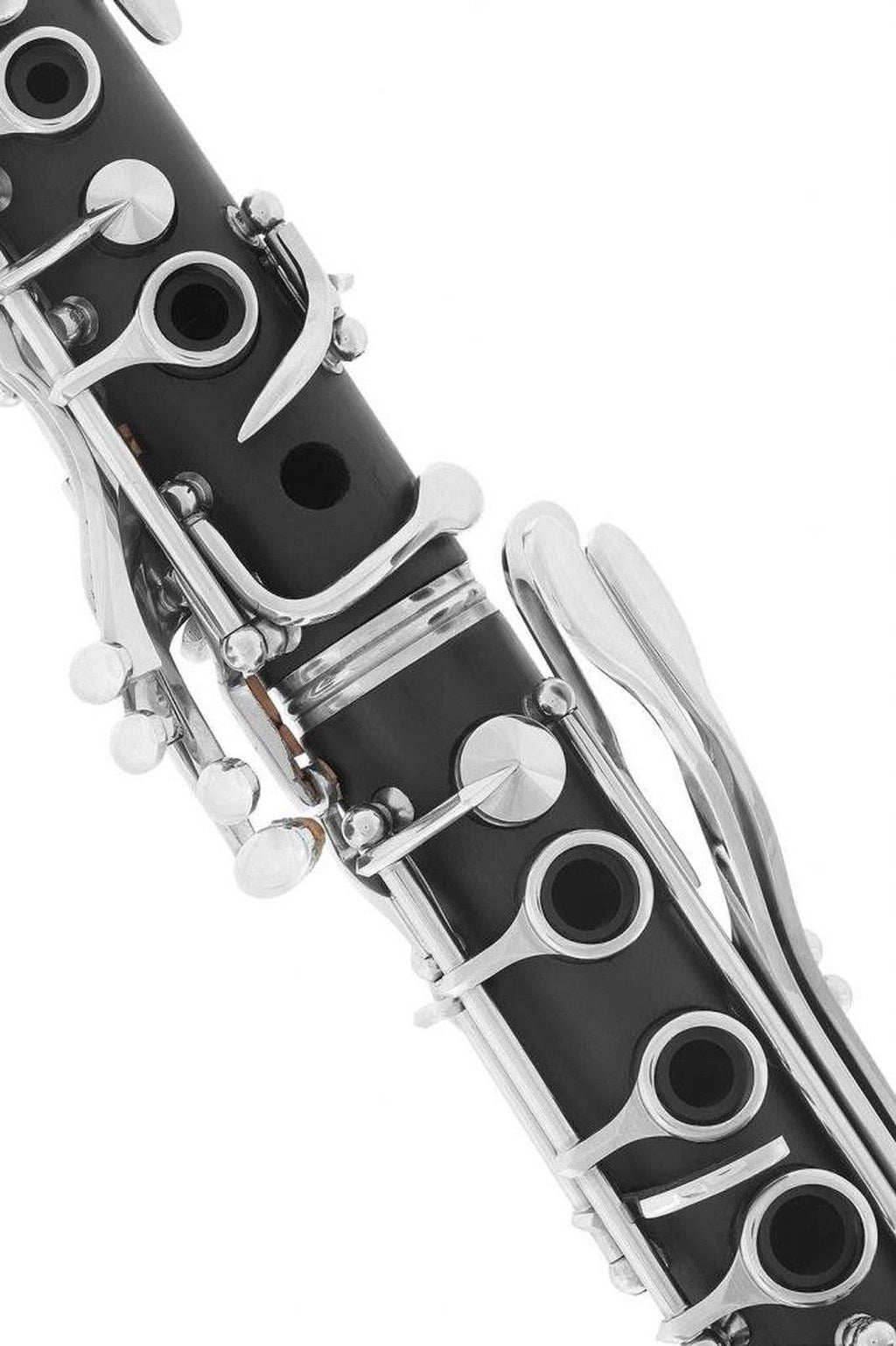 Black Ebonite Silver Keys Bb Clarinet with 11 Reeds Case Care Kit I553814