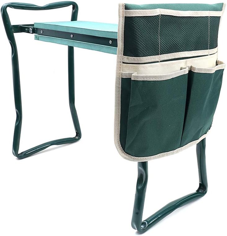 Garden Kneeler Seat Foldable Stool with Tool Bag EVA Foam Pad R10642