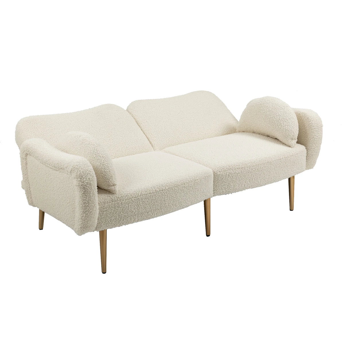 Velvet Love Seats Sofa with 2 Bolster Pillows J993228