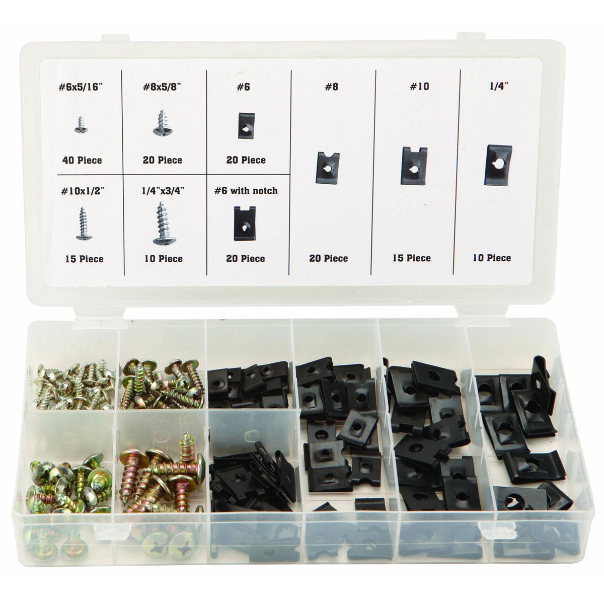 U-Clip and Screw Assortment, 170 Piece Z949624