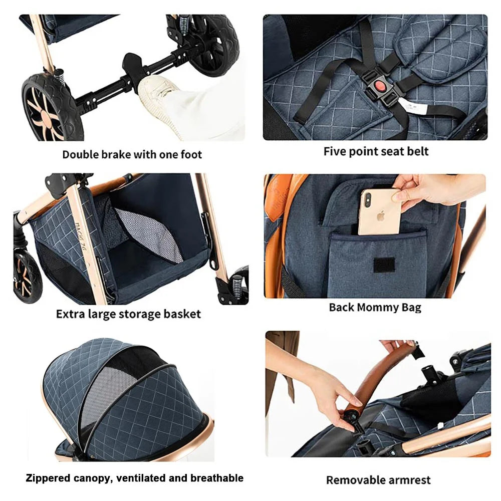 Baby Travel System Stroller with Safety Car Seat and Base Set Q4439