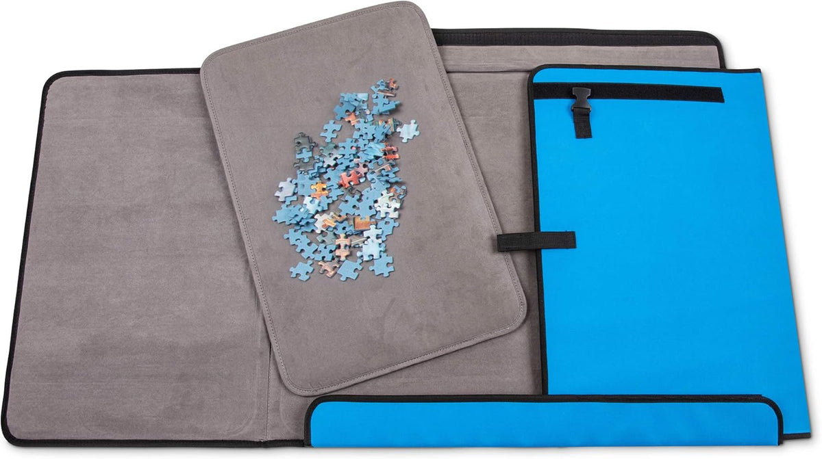 1000-Piece Jigsaw Puzzle Mat with Non-Slip Felt Surface, 2 Removable Trays, Carry Handle Pack of 2 T958003
