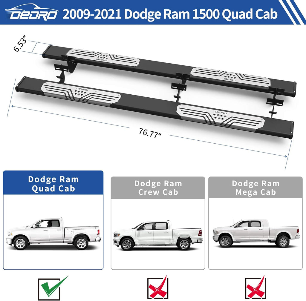 6.5 Running Boards Side Step Nerf Bars W401