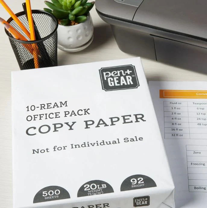 Copy Paper, 8.5 x 11, 92 Bright White, 20 lb., 10 Ream Case (5,000 Sheets) T851