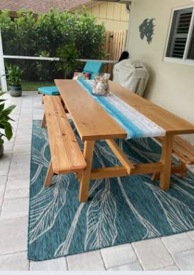 Mushroom Stain Backless Bench F4441