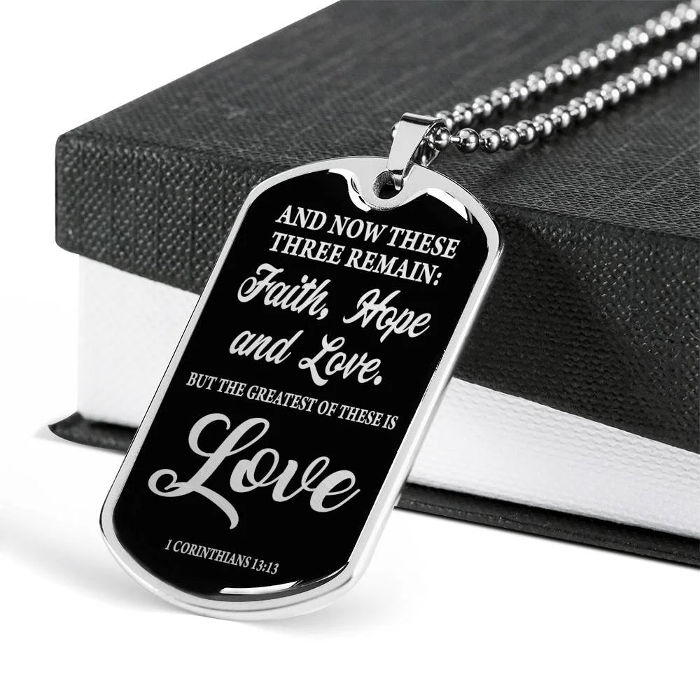 Stainless Steel or 18k Gold Dog Tag Necklace Y380