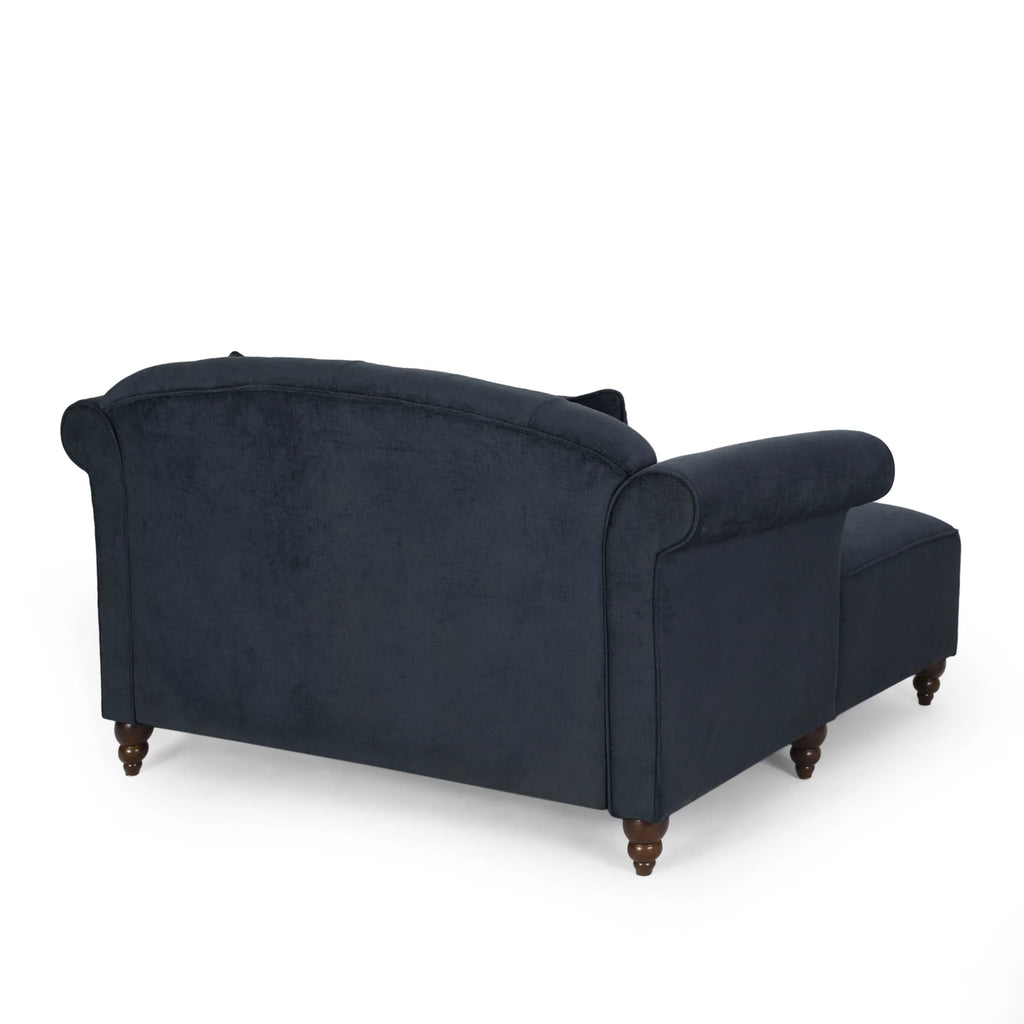 Charcoal Fabric Tufted Chaise Lounge F9954