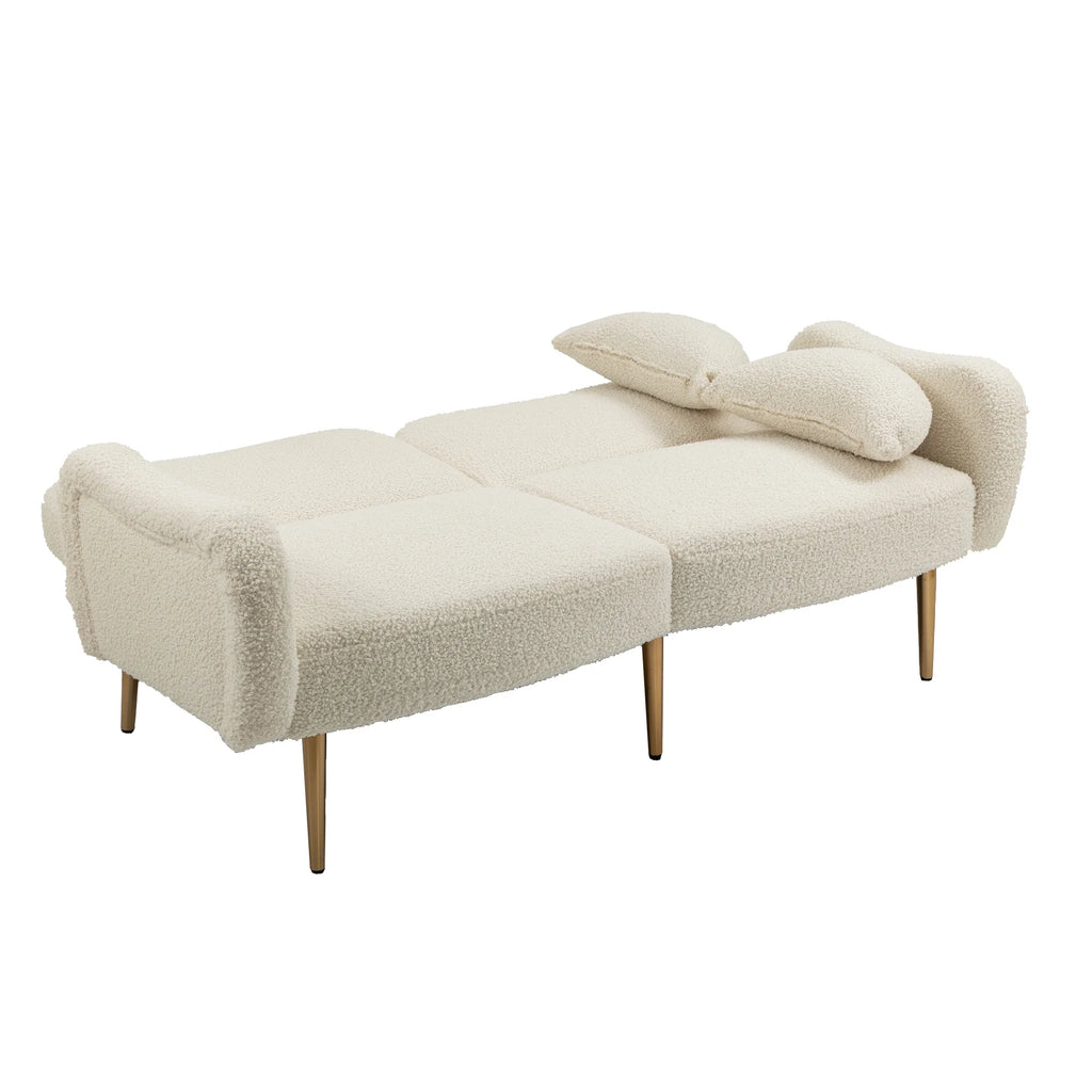 Velvet Love Seats Sofa with 2 Bolster Pillows J993228