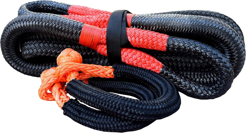 Nylon Kinetic Recovery Rope with Soft Shackle, 7/8 inch 30 feet, Blue N140