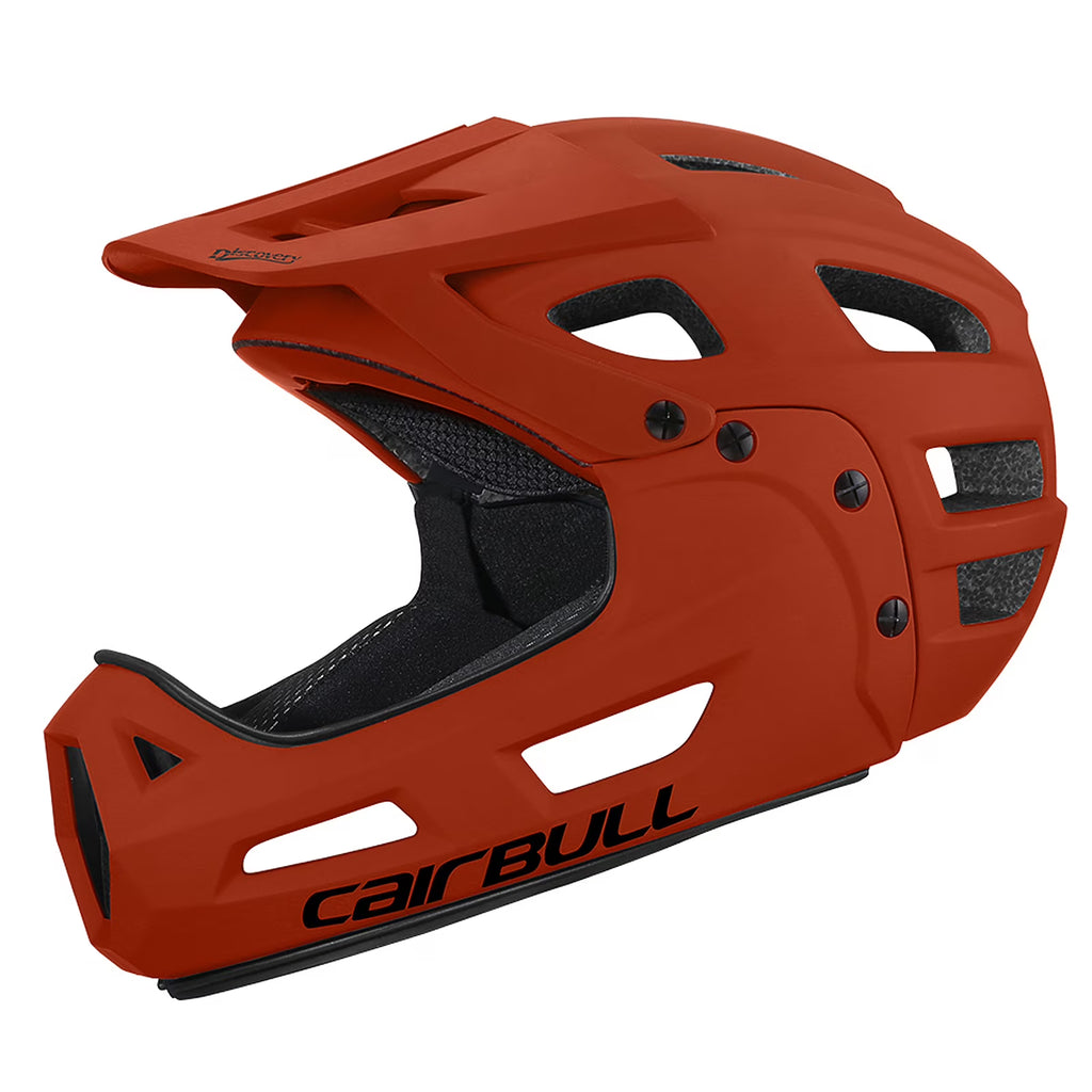 Orange Full Face Bike Helmet with Detachable Chin Guard and Visor C8415
