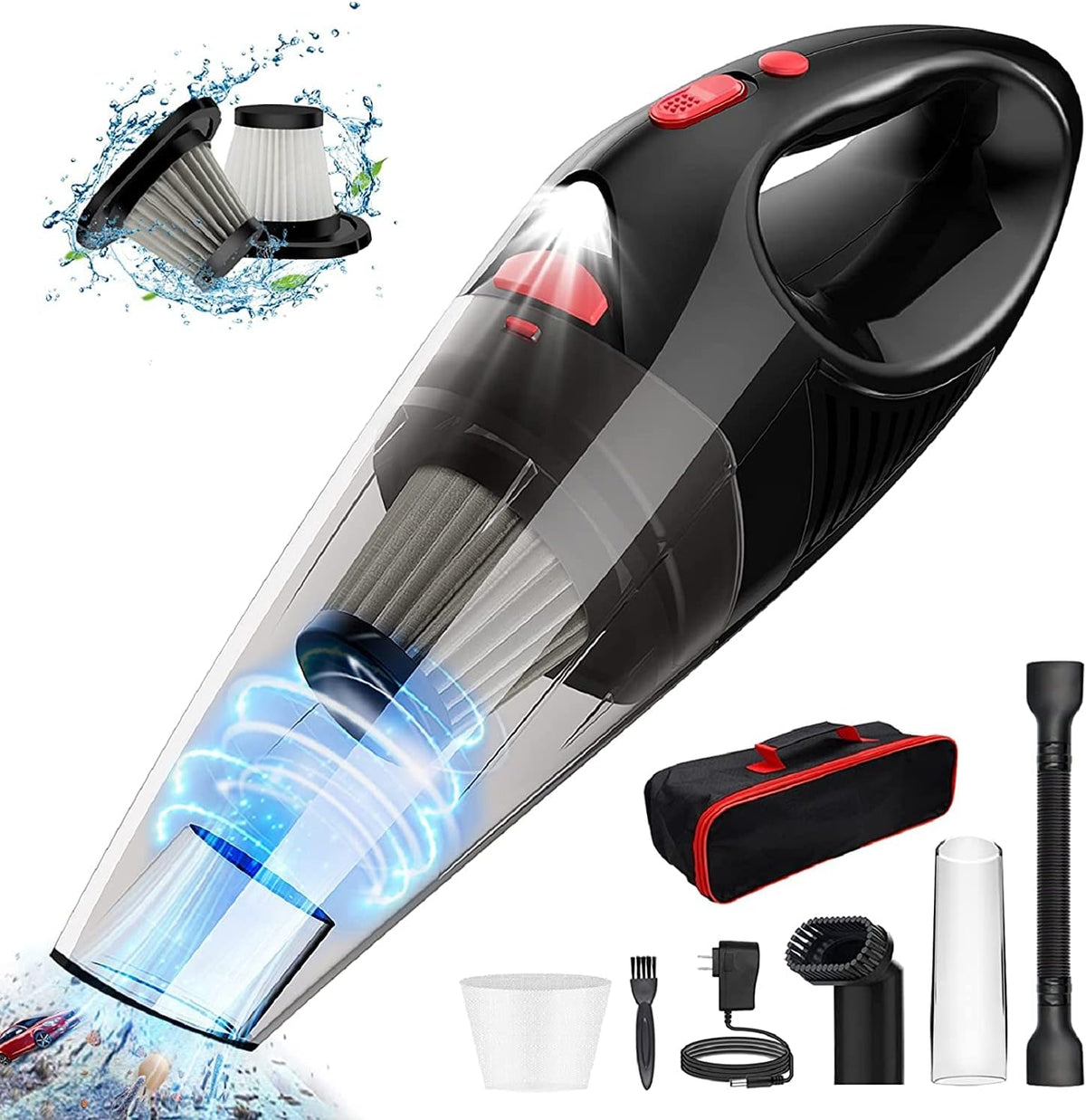 Grey Cordless Hand Vacuum Cleaner with HEPA Filters, Pack of 2 S7841