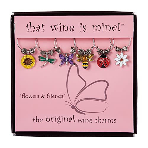 Multicolor Set of 6 Wine Charms O634000