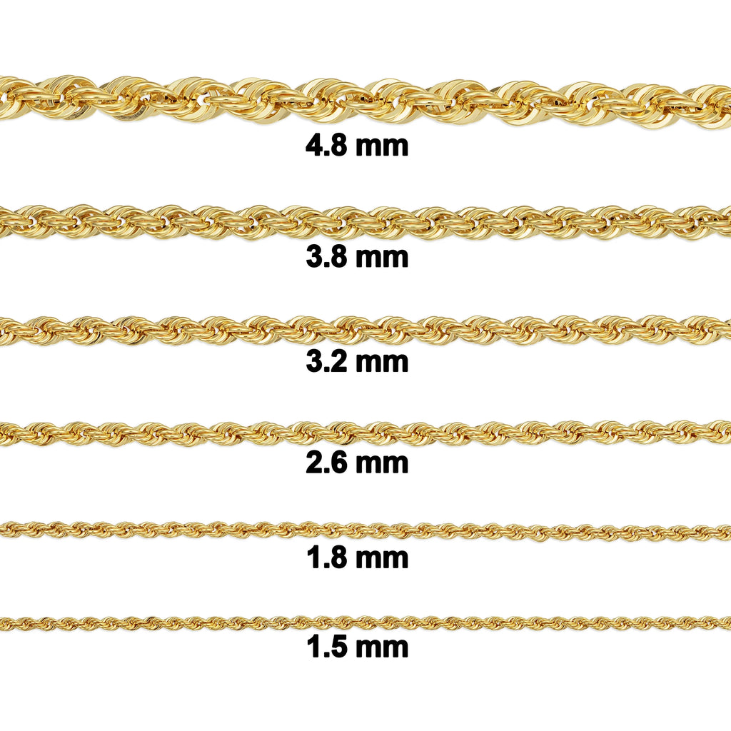 10k Yellow Gold Rope Chain Necklace C315