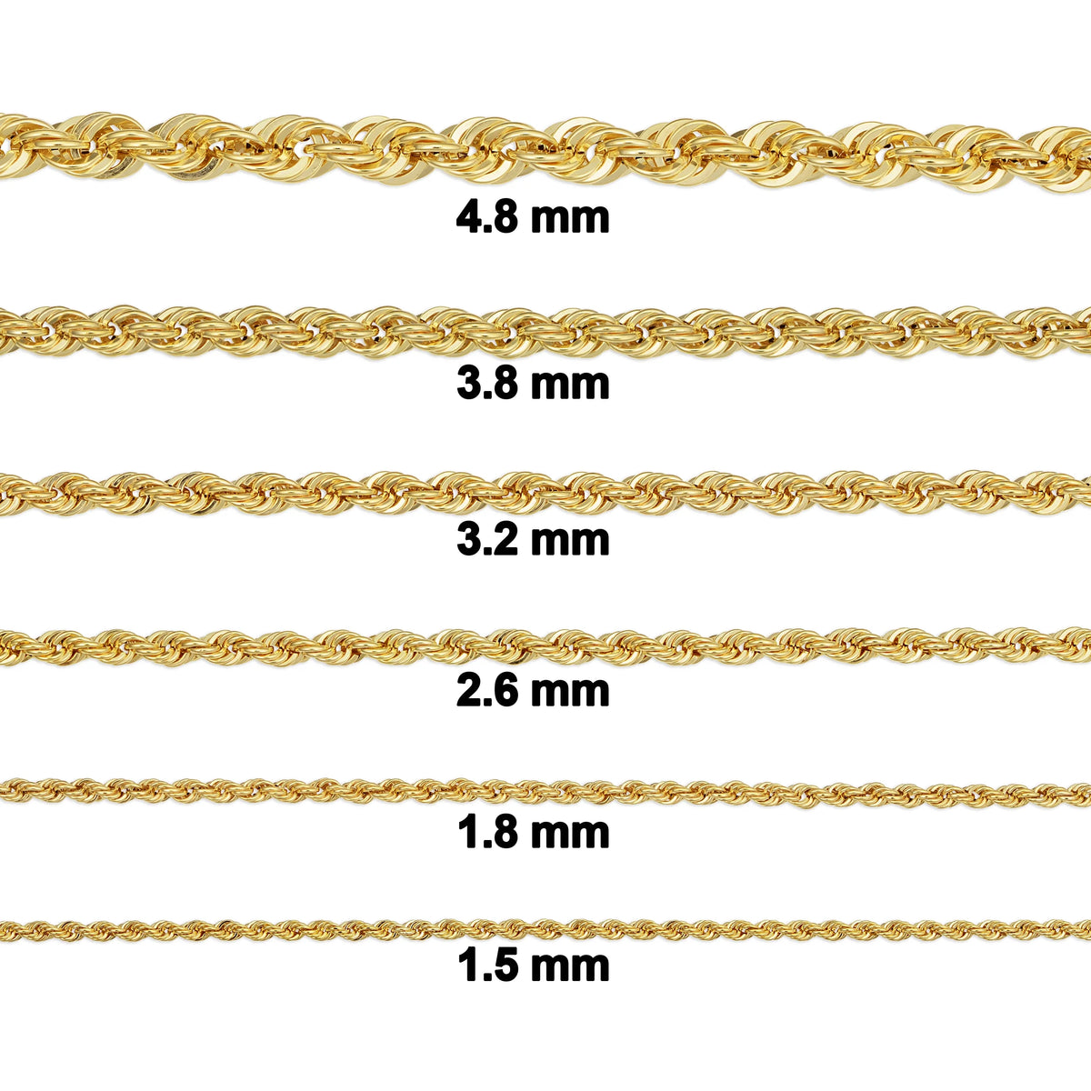 10k Yellow Gold Rope Chain Necklace C315