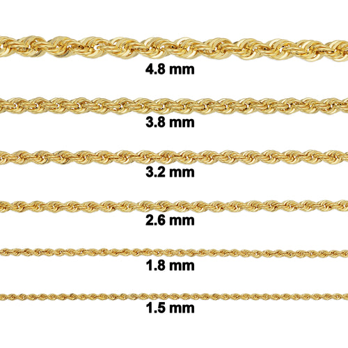 10k Yellow Gold Rope Chain Necklace C315