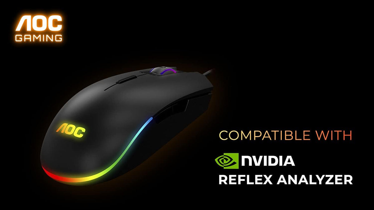 RGB Gaming Mouse with OMRON Switches, 16000 DPI, Adjustable Weight A34000