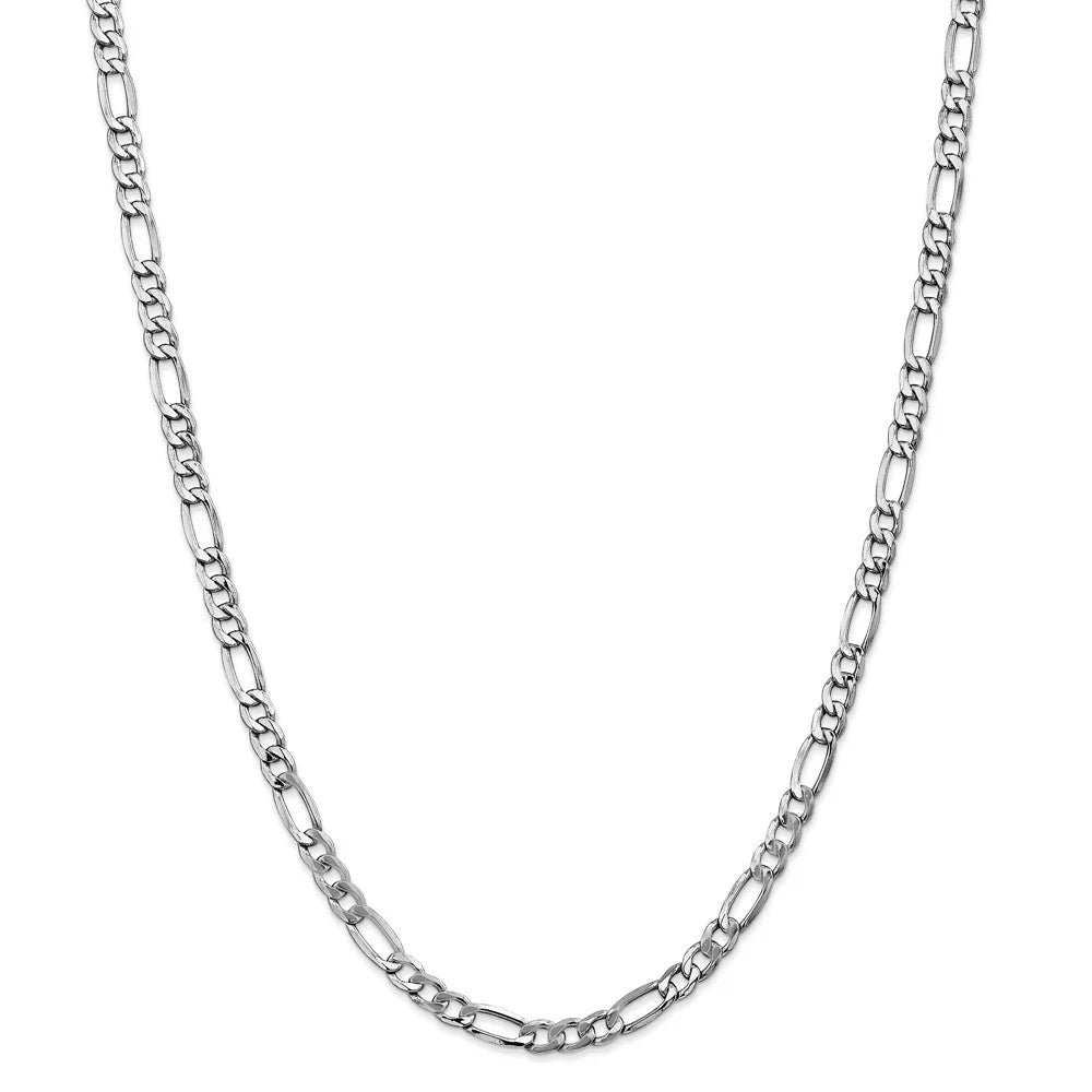 14kt White Gold Figaro Chain 22 inch Lobster Clasp I99377