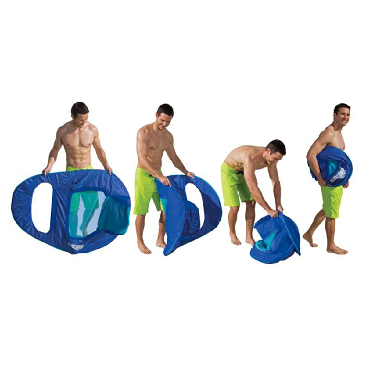 Dark & Light Blue Inflatable Floating Chair with Cup Holder (2 Pack) L509