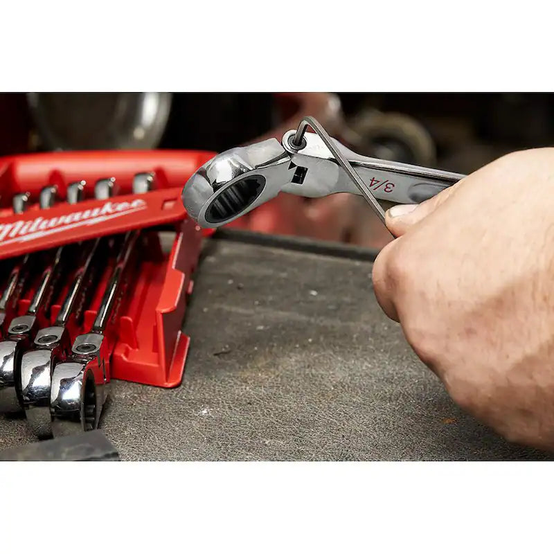 19-Piece Flex-Head Ratcheting Combination Wrench Set SAE R94775