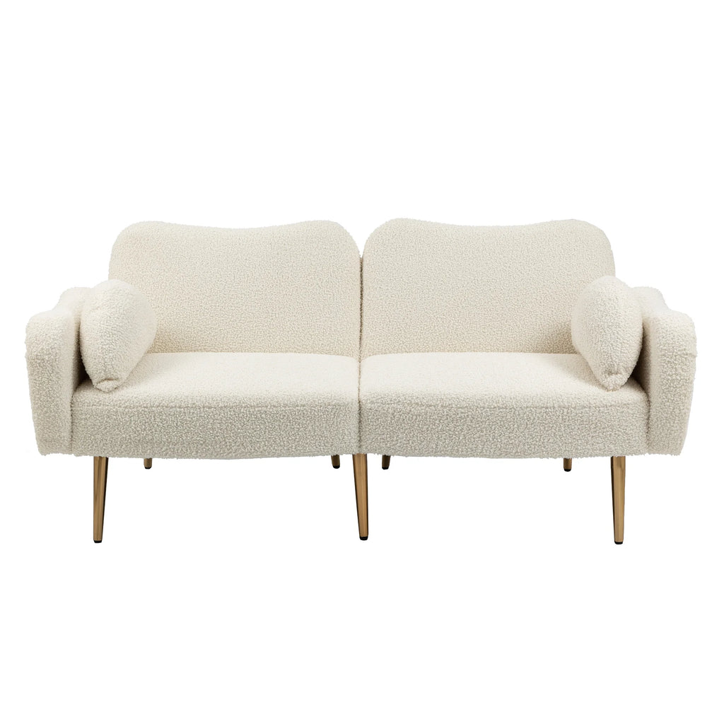 Velvet Love Seats Sofa with 2 Bolster Pillows J993228