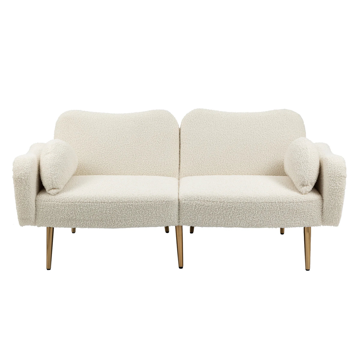 Velvet Love Seats Sofa with 2 Bolster Pillows J993228
