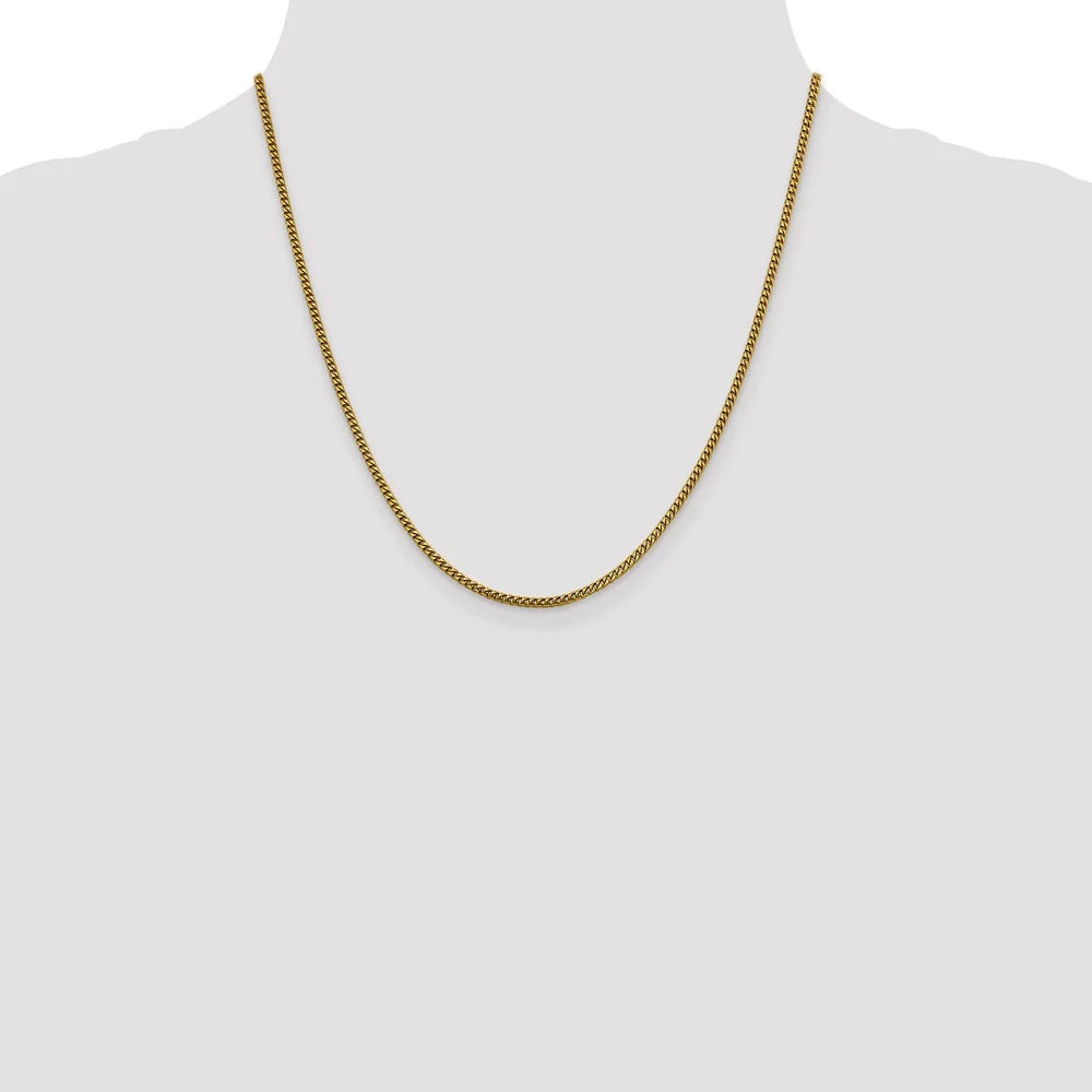14kt Yellow Gold 2mm Franco Chain 20 inch Lobster Clasp F387