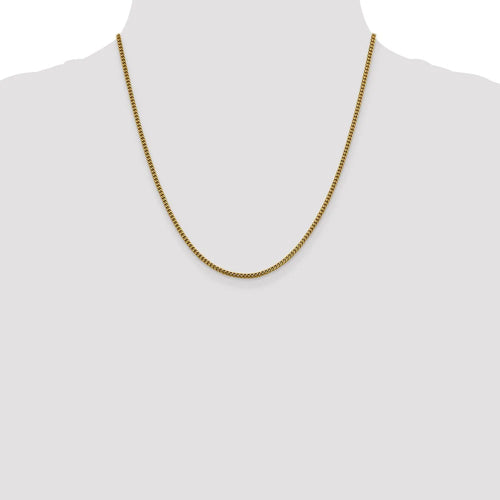 14kt Yellow Gold 2mm Franco Chain 20 inch Lobster Clasp F387