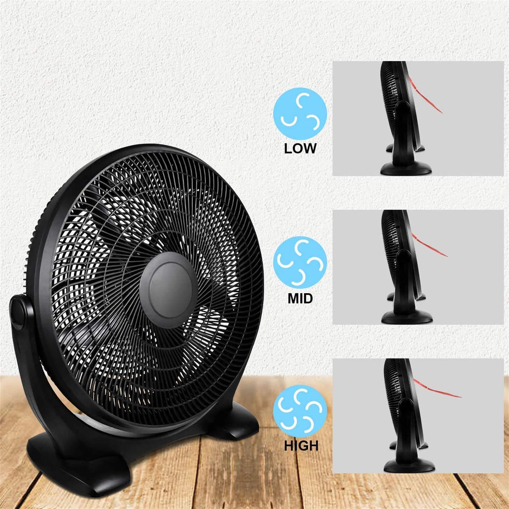 14 Inch 3-Speed Plastic Floor Fan, Black Z745084