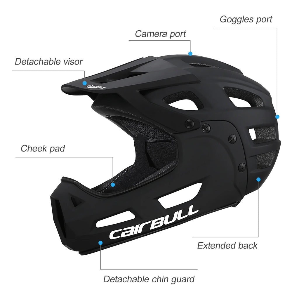 Orange Full Face Bike Helmet with Detachable Chin Guard and Visor C8415