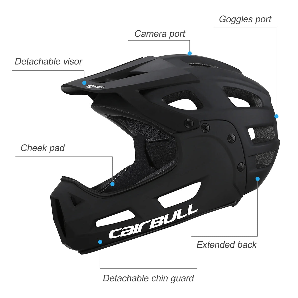 Orange Full Face Bike Helmet with Detachable Chin Guard and Visor C8415