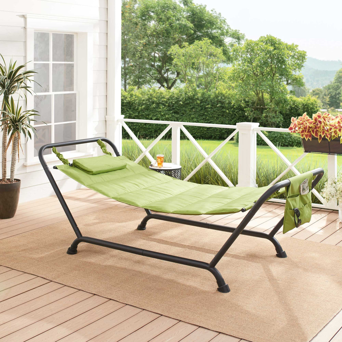 Polyester Hammock with Stand and Pillow W56775