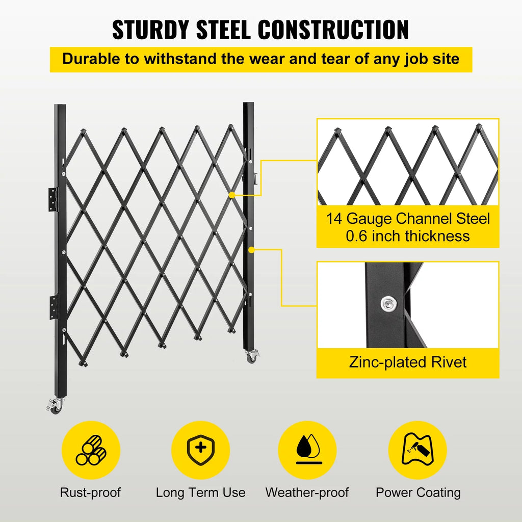 Folding Steel Security Gate with Padlock V5892