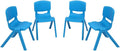 12 inch Blue Plastic Stackable Kids Chairs, 4Pcs X4057