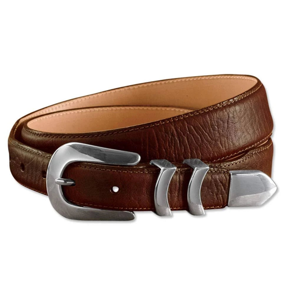 Bison Belt with Silver Buckle W170