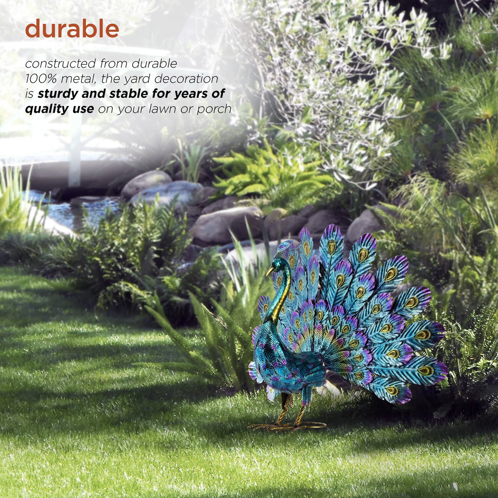 22" Peacock Garden Statue D764