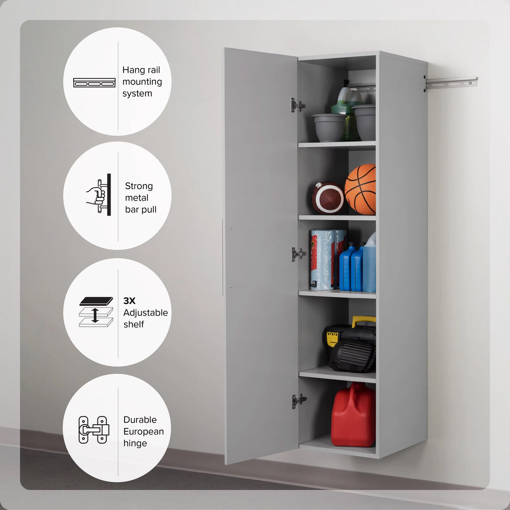 Light Gray Wall Mounted Garage Storage Cabinet A2862