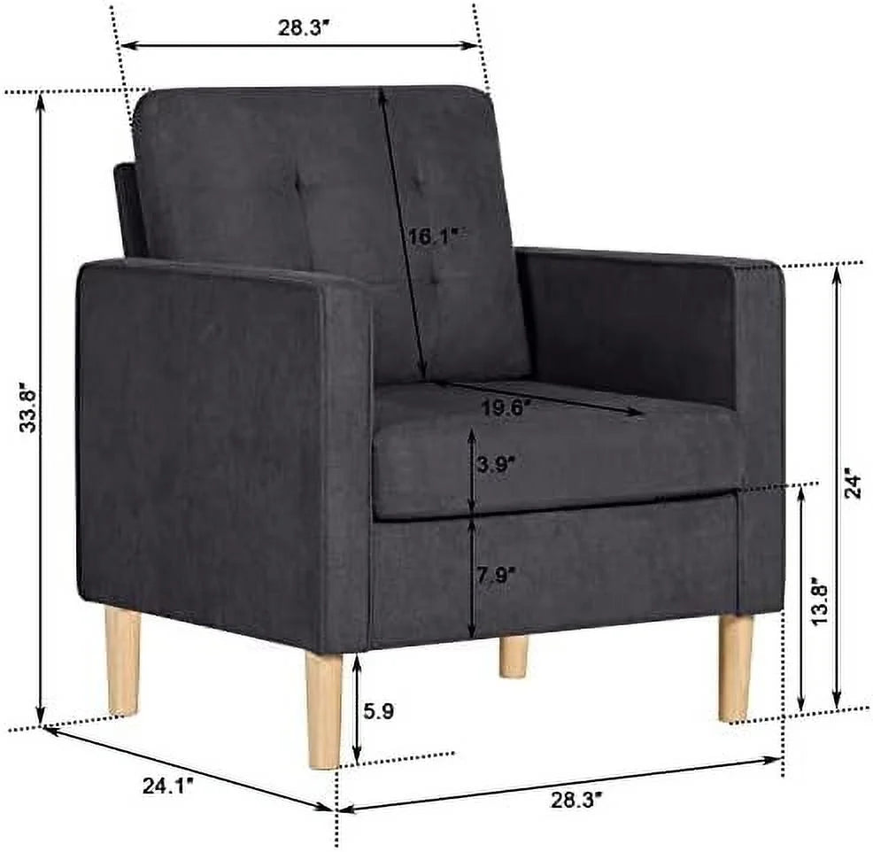 57" Tufted Loveseat and Chair Set of 2 M553363