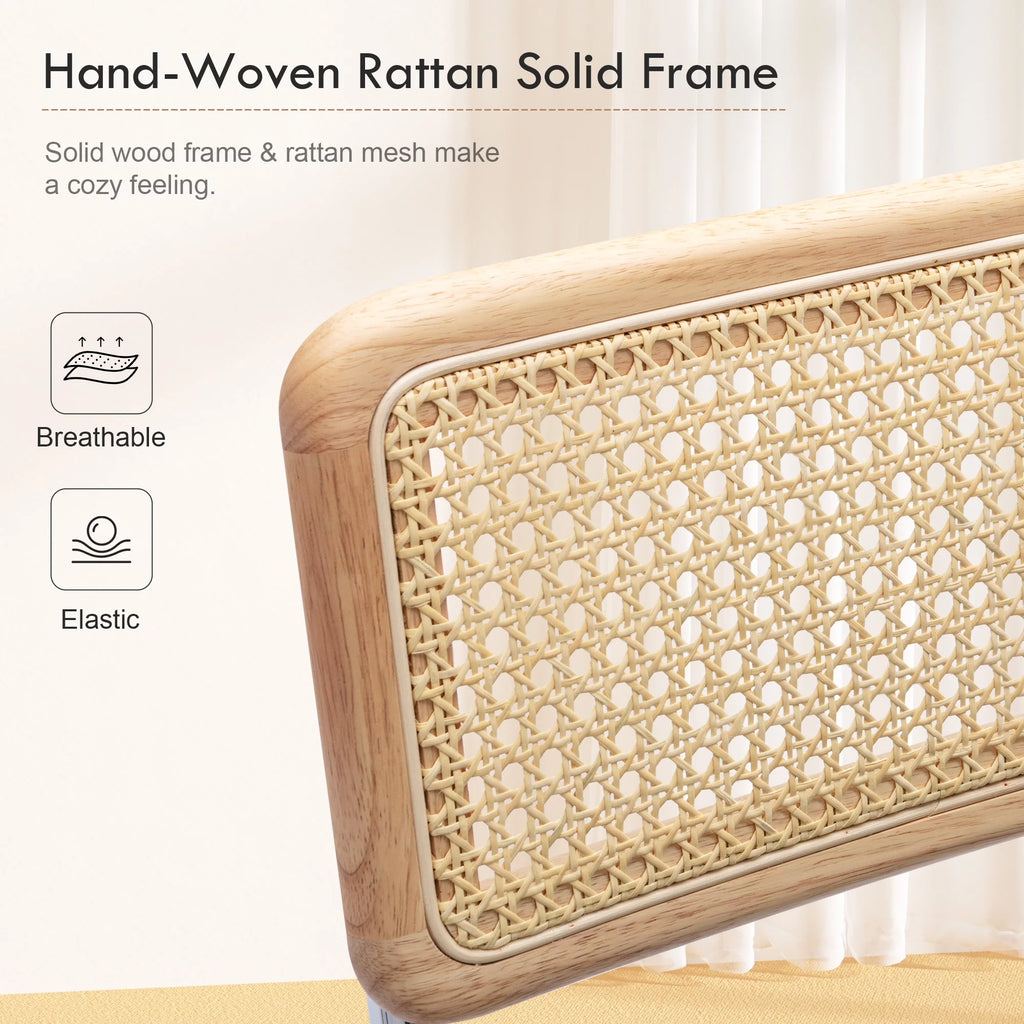 23.6 Inch Rattan Upholstered Bar Stools Set of 2 K424143